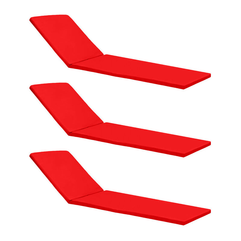 foto del prodotto cuscino per lettino prendisole da esterno, cuscino pieghevole resistente all acqua per lettino prendisole in plastica con fodera sfoderabile rosso