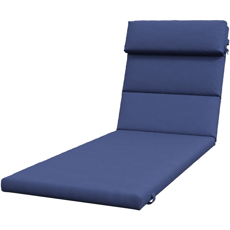 foto del prodotto cuscino per lettino prendisole in tessuto con lacci blu scuro outsunny