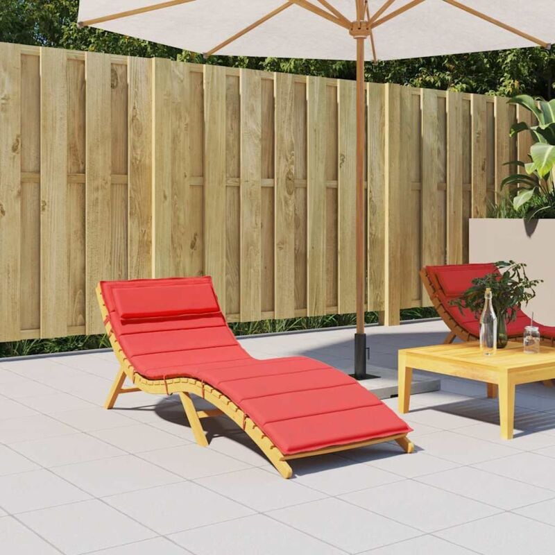 foto del prodotto cuscino per lettino rosso 180x60x3 cm in tessuto oxford