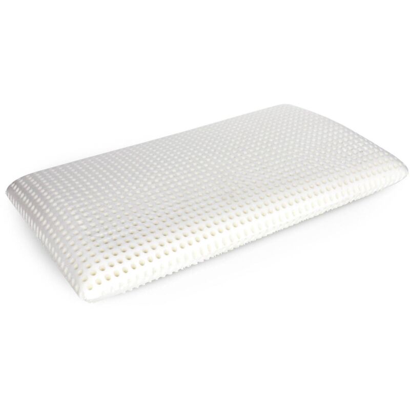 foto del prodotto cuscino per letto, 100 made in italy, guanciale ergonomico a saponetta in memory foam forato, anallergico e traspirante, 70x39xh10 cm, con imballo