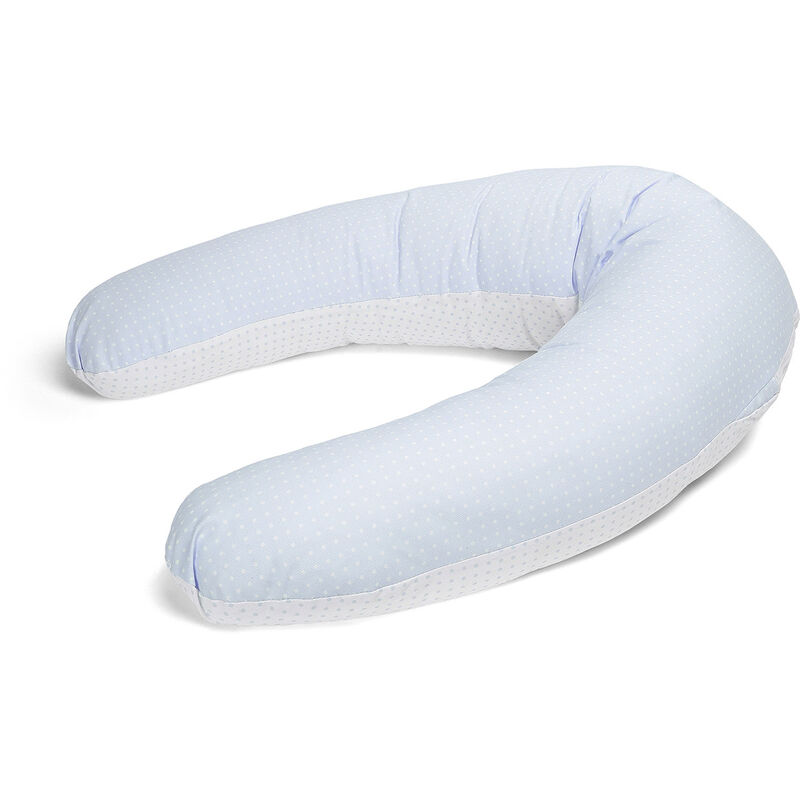 foto del prodotto cuscino per maternit e allattamento, evolutiva blue 160 cm sfoderabile e con imbottitura in fibra