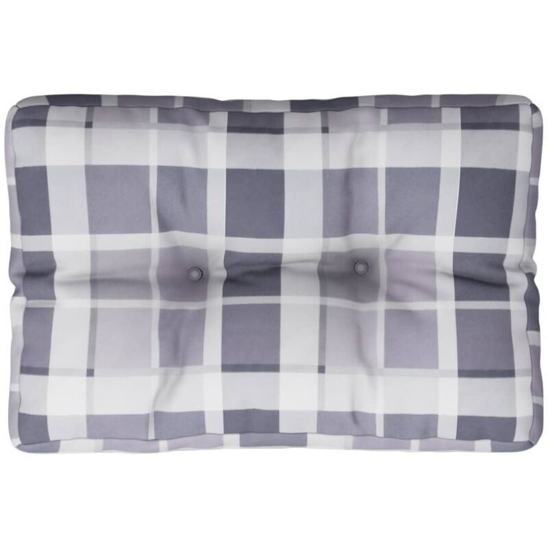 foto del prodotto cuscino per pallet a quadri grigi 50x40x12 cm in tessuto vidaxl