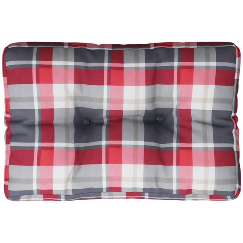 foto del prodotto cuscino per pallet a quadri rossi 50x40x12 cm in tessuto vidaxl