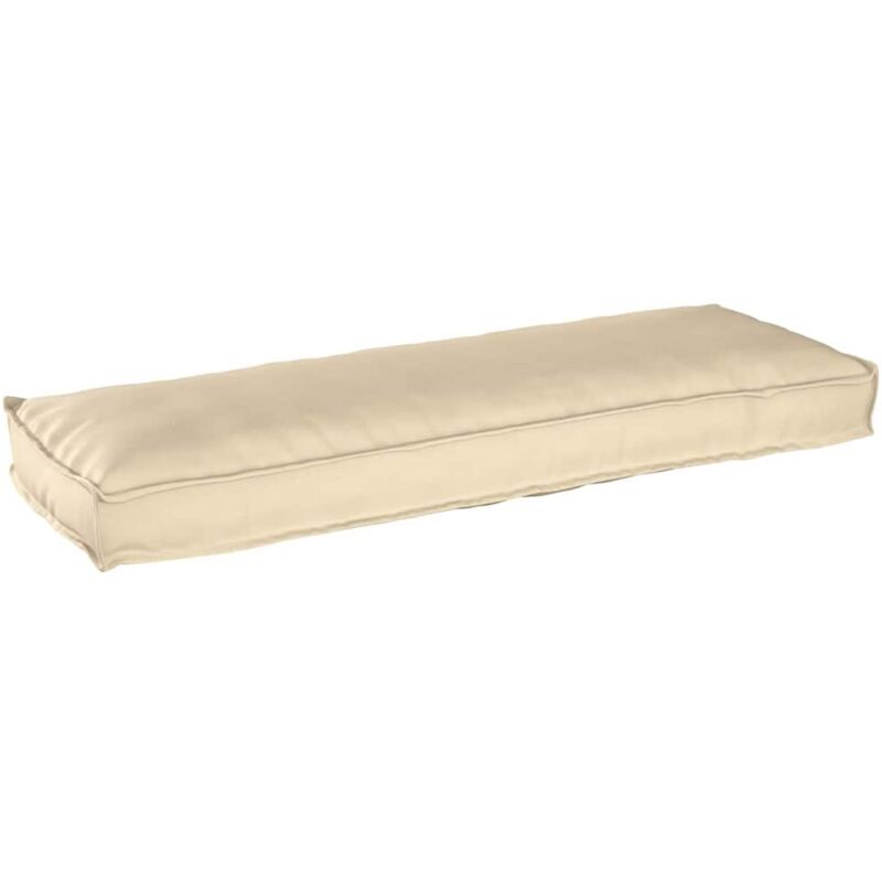 foto del prodotto cuscino per pallet beige per panchina, 120x40x8 cm in tessuto oxford vidaxl