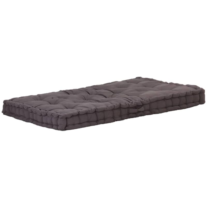 foto del prodotto cuscino per pallet e pavimento in cotone 120x80x10 cm antracite vidaxl 100838