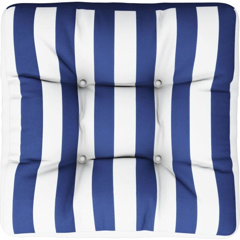 foto del prodotto cuscino per pallet strisce bianche e blu 60x60x12 cm in tessuto vidaxl