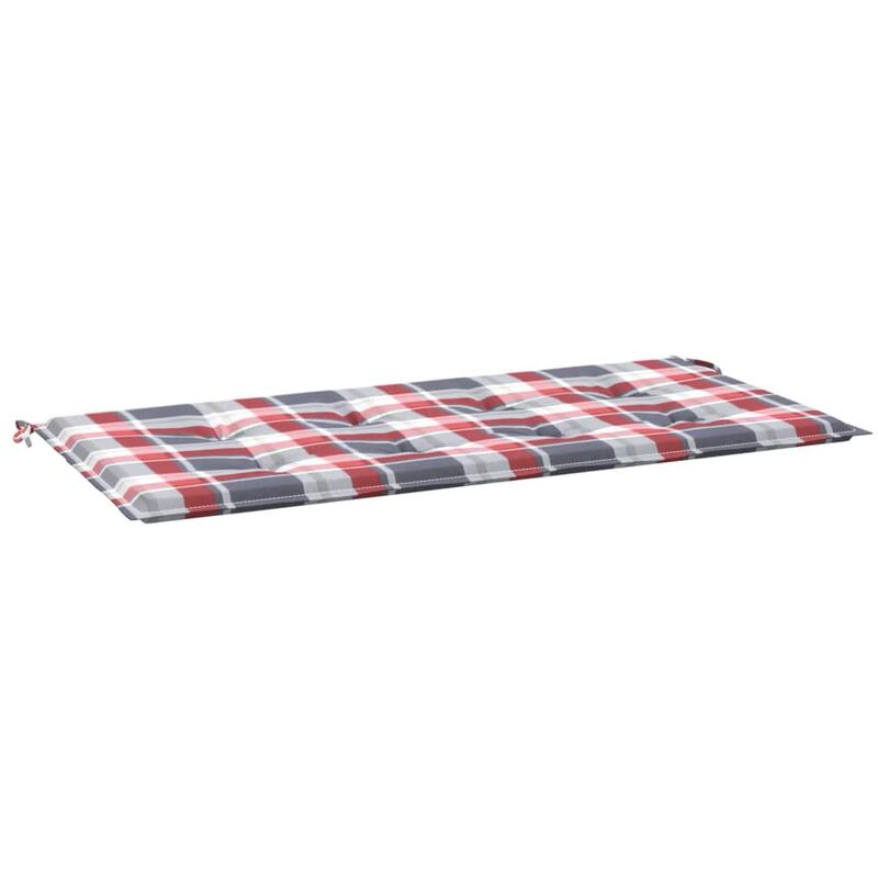 foto del prodotto cuscino per panca a quadri rossi 100x50x3 cm tessuto oxford vidaxl