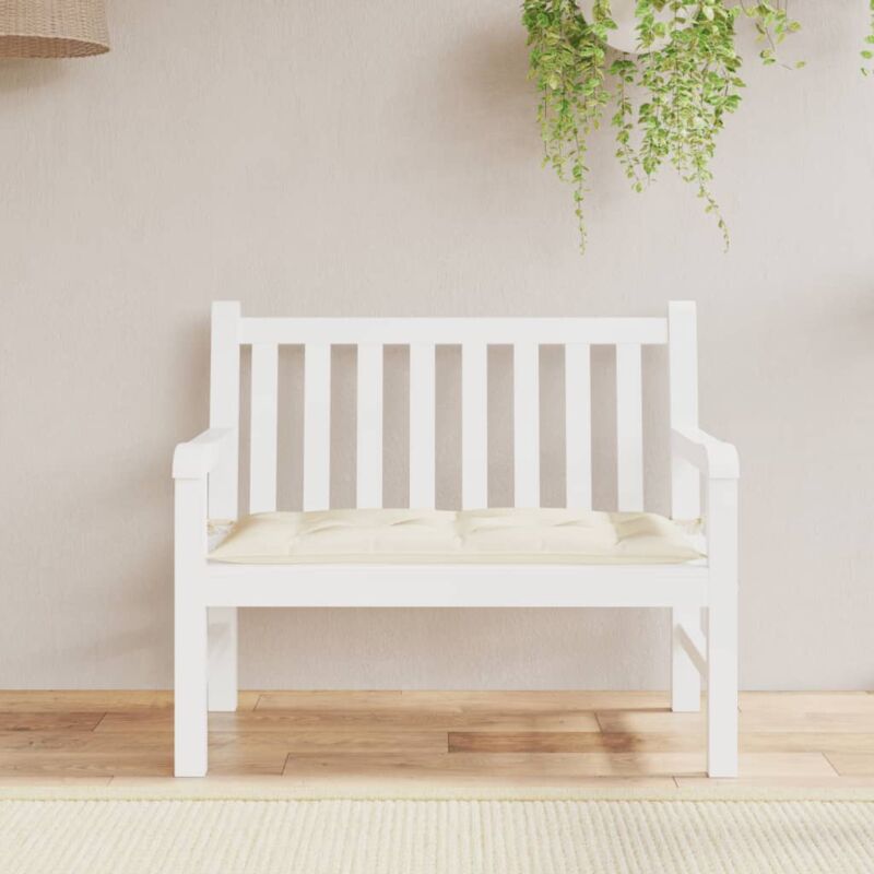 foto del prodotto cuscino per panca bianco crema 110x50x7 cm in tessuto oxford vidaxl