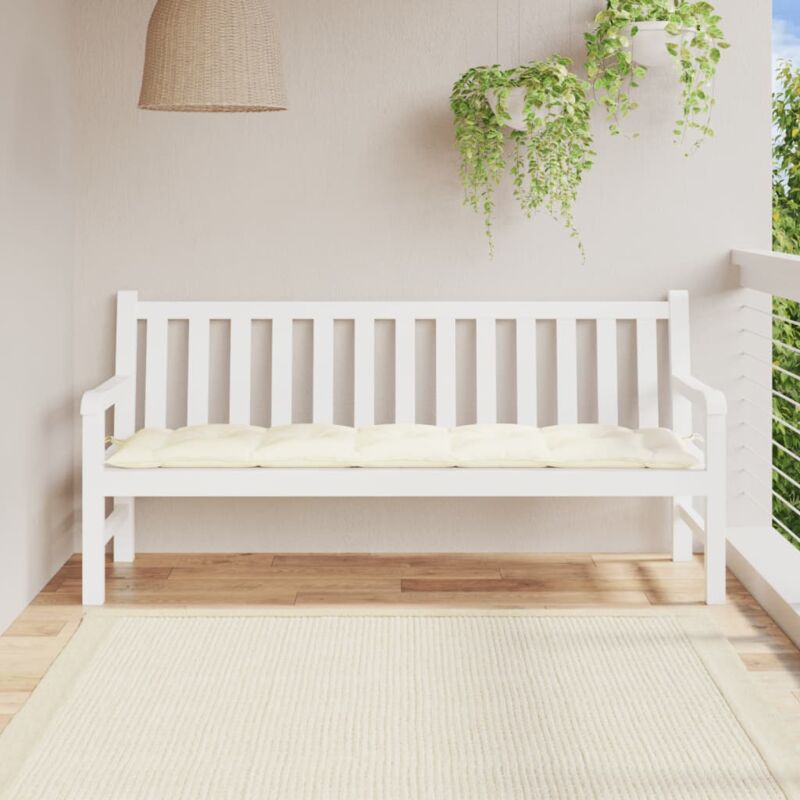 foto del prodotto cuscino per panca bianco crema 180x50x7 cm in tessuto oxford - vidaxl