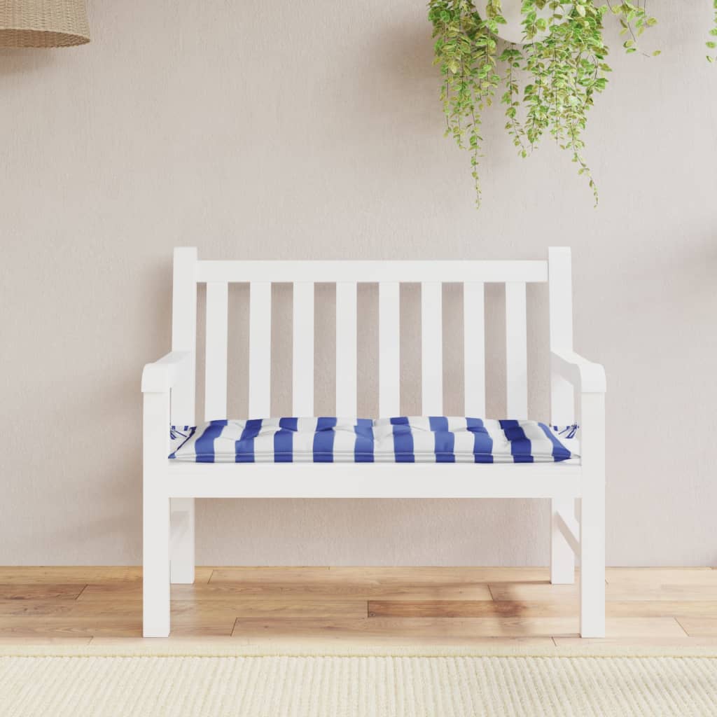 foto del prodotto cuscino per panca bianco e blu 100x50x7 cm in tessuto oxfordcod mxl 71650