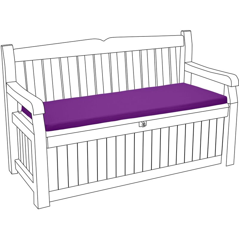 foto del prodotto cuscino per panca da esterno, cuscini per panca resistenti all acqua per panche iceni ed eden con rivestimento rimovibile facile da pulire, viola