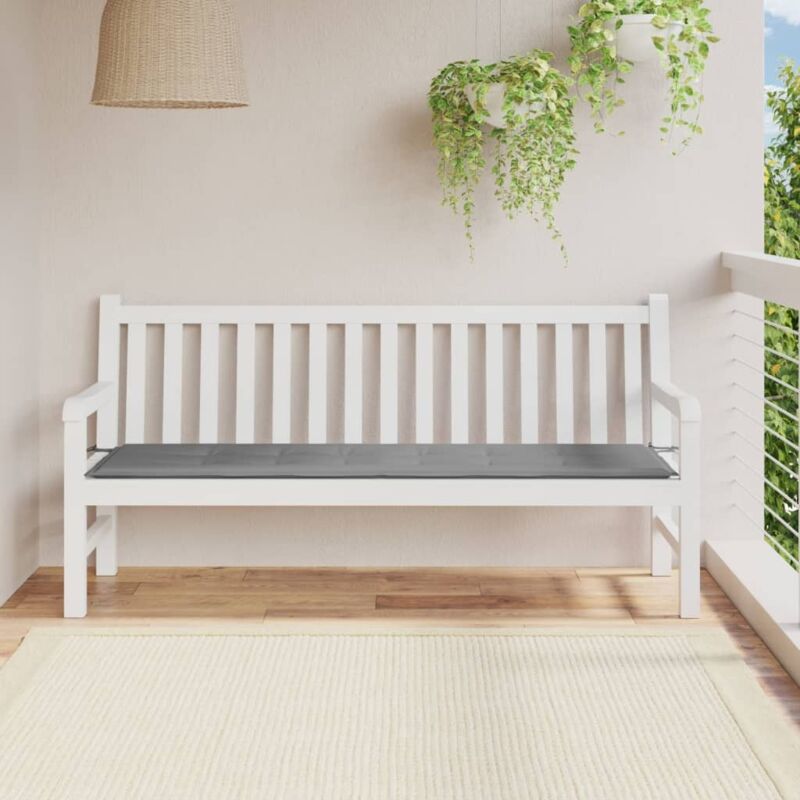 foto del prodotto cuscino per panca grigio 180x50x3 cm in tessuto oxford vidaxl
