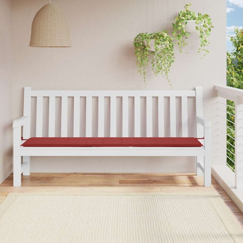 foto del prodotto cuscino per panca rosso vino 200x50x3 cm in tessuto oxford