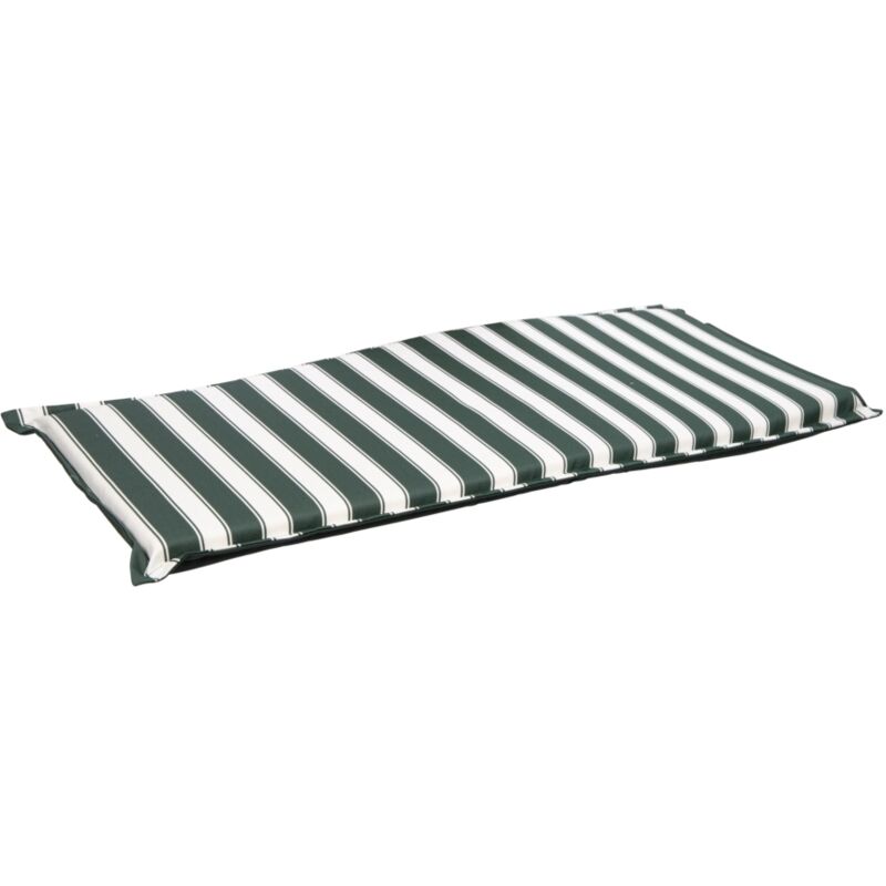 foto del prodotto cuscino per panchina da esterno con fantasia a righe verdi, 111x45xh2.5 cm