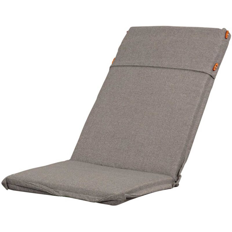foto del prodotto cuscino per poltrona sedia sdraio relax sediva da giardino esterno tessuto resistente imbottito reclinabile sfoderabile alto grigio marvin