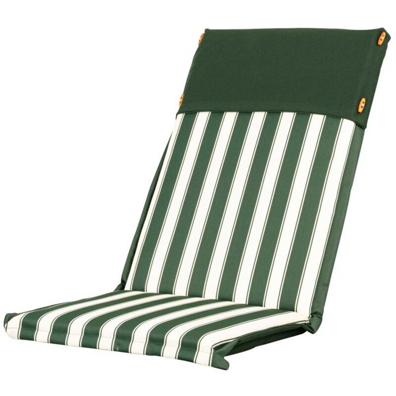 foto del prodotto cuscino per poltrona sedia sdraio relax sediva da giardino esterno tessuto resistente imbottito reclinabile sfoderabile alto verde a righe marvin