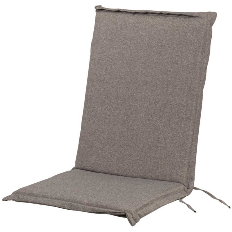 foto del prodotto cuscino per poltrona sedia sdraio relax sediva da giardino esterno tessuto resistente imbottito reclinabile sfoderabile medio grigio marvin