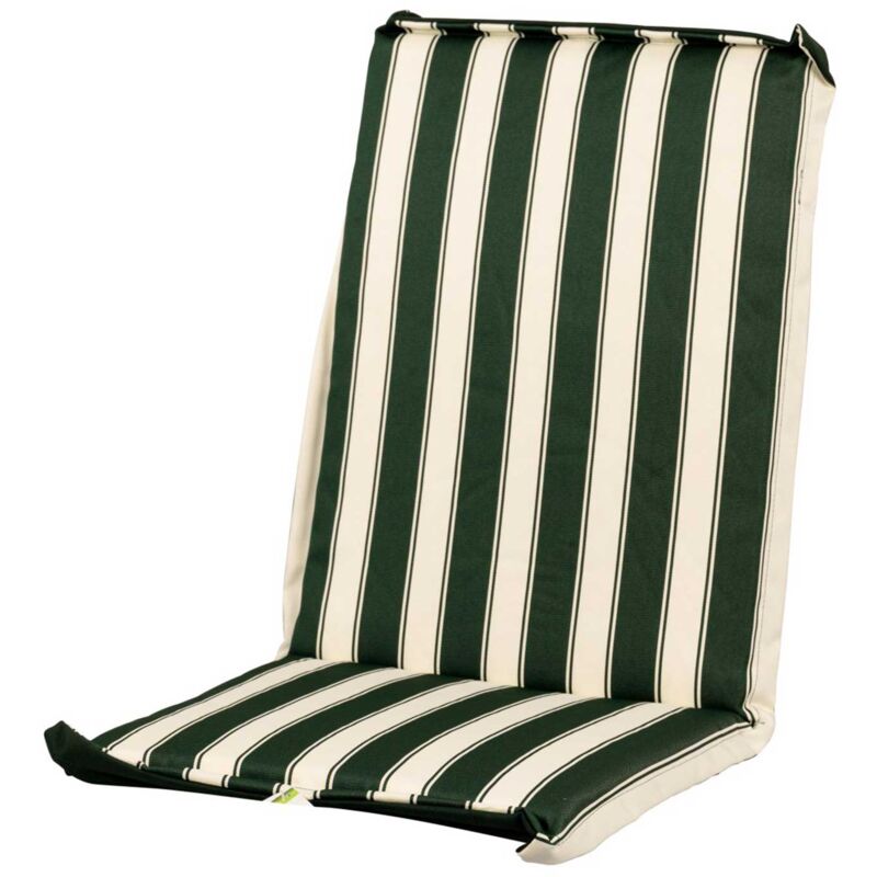 foto del prodotto cuscino per poltrona sedia sdraio relax sediva da giardino esterno tessuto resistente imbottito reclinabile sfoderabile medio verde a righe marvin