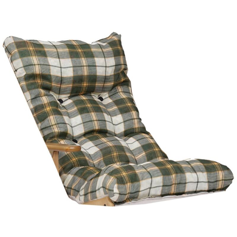 foto del prodotto cuscino per sdraio dondolo poltrona relax imbottito stile scozzese verde