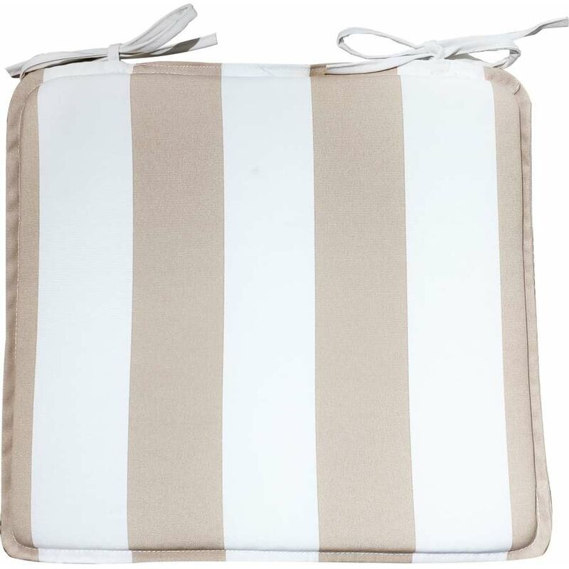foto del prodotto cuscino per sedia a righe beige esterno 43x41 cm