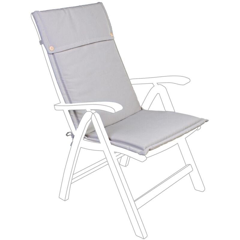 foto del prodotto cuscino per sedia a sdraio alto con schienale alto idrorepellente per interno ed esterno marrone kit da 2 pezzi poliestere