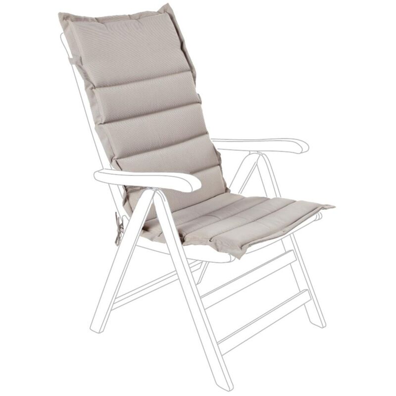 foto del prodotto cuscino per sedia a sdraio trapuntato con schienale alto idrorepellente per interno ed esterno beige 1 pezzo