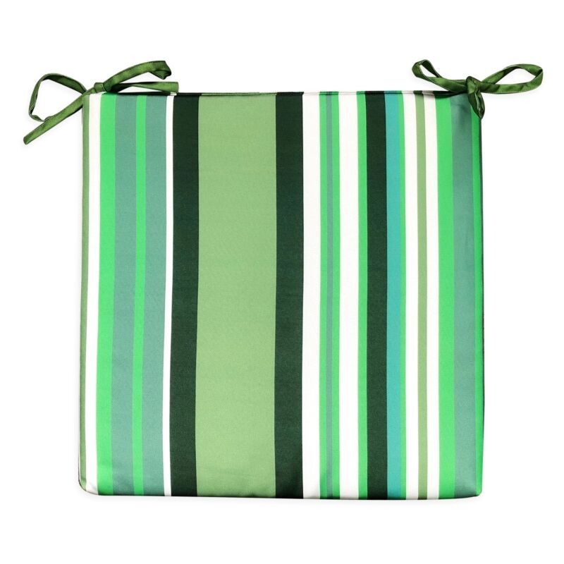 foto del prodotto cuscino per sedia da esterno con fantasia a righe verde 40x40x4 cm