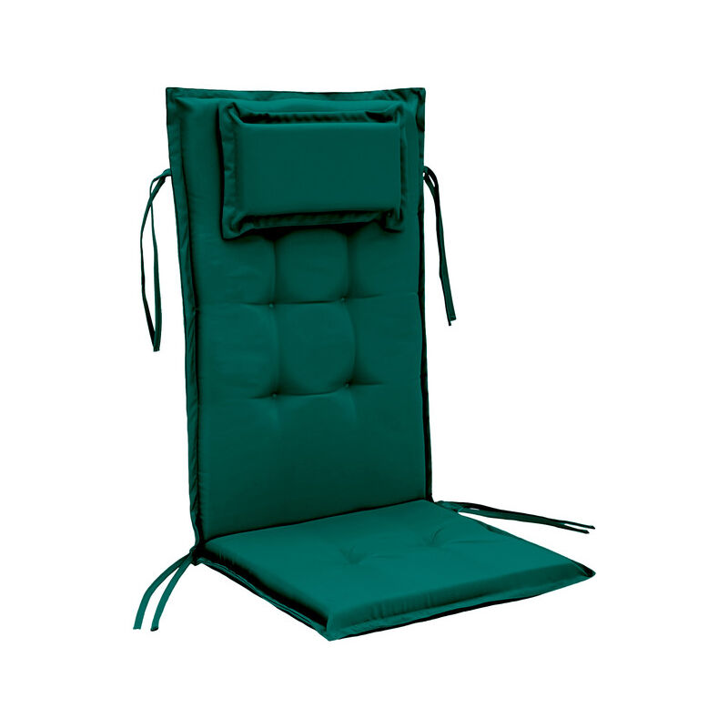 foto del prodotto cuscino per sedia da giardino con schienale alto, cuscino per sedia da giardino pieghevole resistente all'acqua con lacci sicuri e morbida