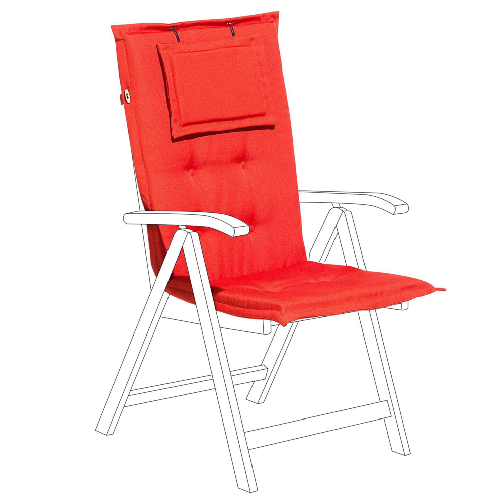 foto del prodotto cuscino per sedia da giardino cuscino per schienale in poliestere rosso design moderno cuscino per esterni