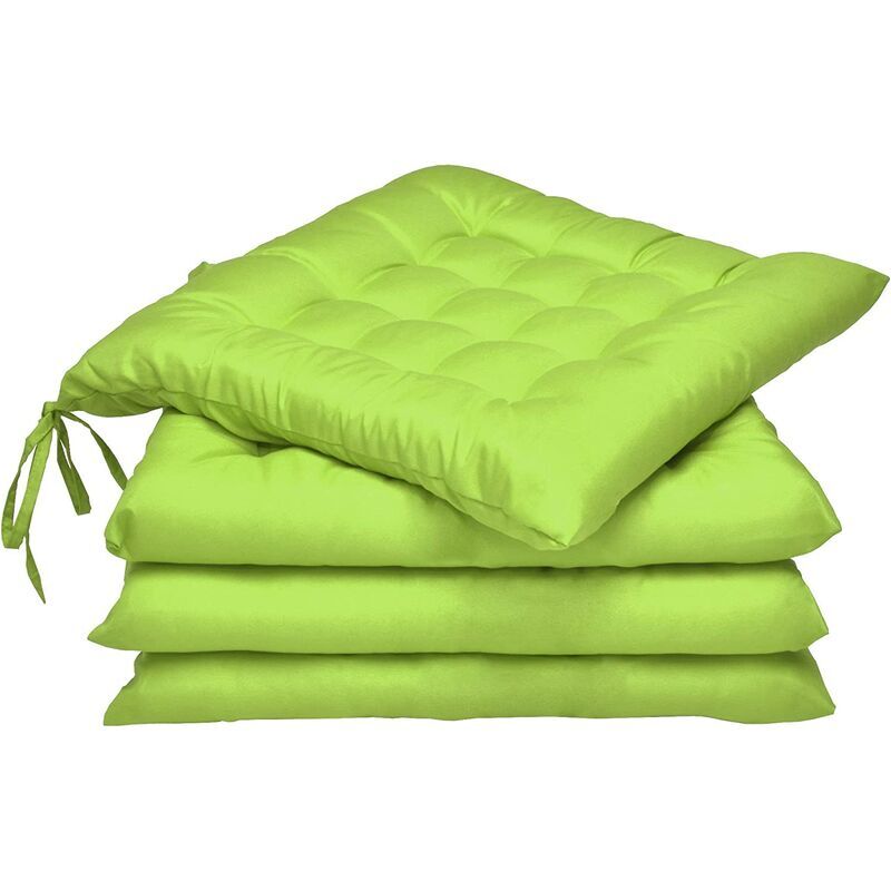 foto del prodotto cuscino per sedia da giardino lea set da 4 cuscino per esterni comodo e spesso ideale per uso interno ed esterno 40x40x5 cm ,,verde mela