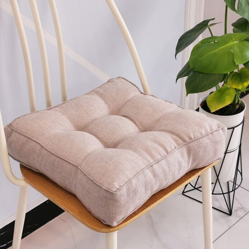 foto del prodotto cuscino per sedia da giardino, spesso 10 cm, morbido cotone 40x40 cm per ufficio, sala da pranzo, casa 40x40x10 cm, beige npterbl