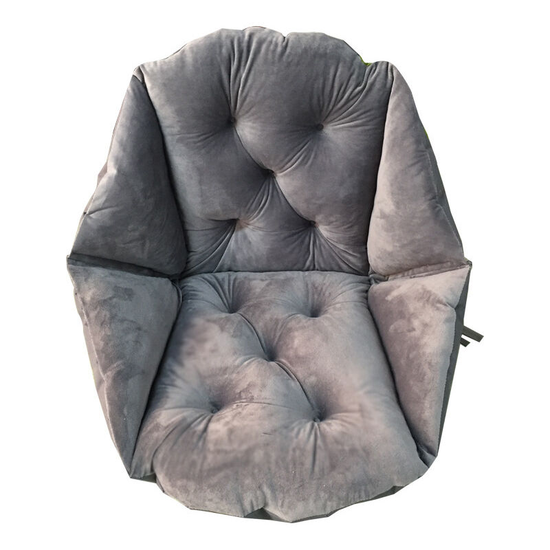 foto del prodotto cuscino per sedia in rattan, cuscino per sedia sospesa, cuscino per sedia in rattan, cuscino per patio da giardino, grigio, 48 x 52 cm