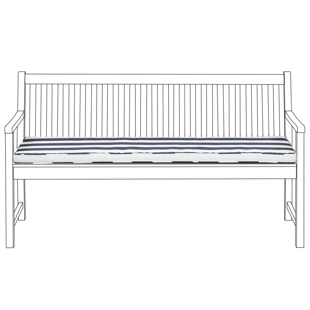 foto del prodotto cuscino per sedile da esterno cuscino per panca a righe in poliestere blu e bianco resistente all 39 acqua 152 x 54 cm giardino