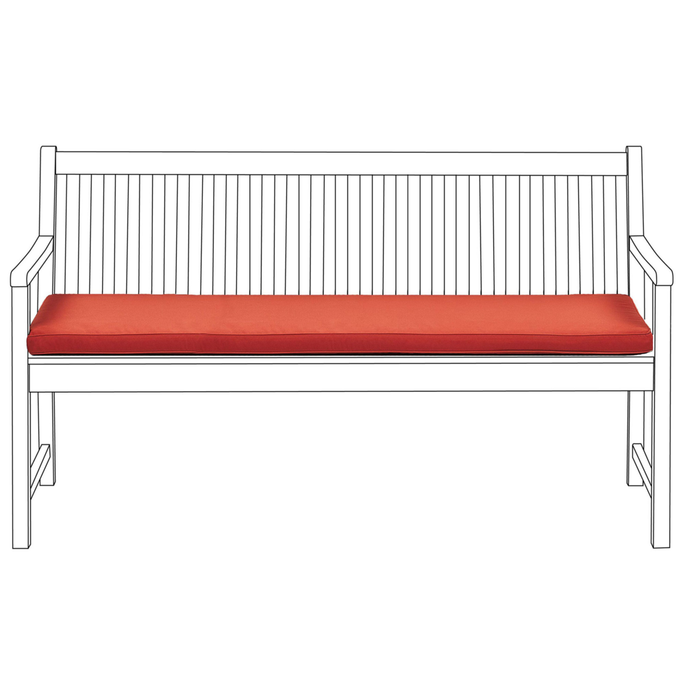 foto del prodotto cuscino per sedile da esterno cuscino per panca resistente all'acqua in poliestere rosso 152 x 54 cm giardino