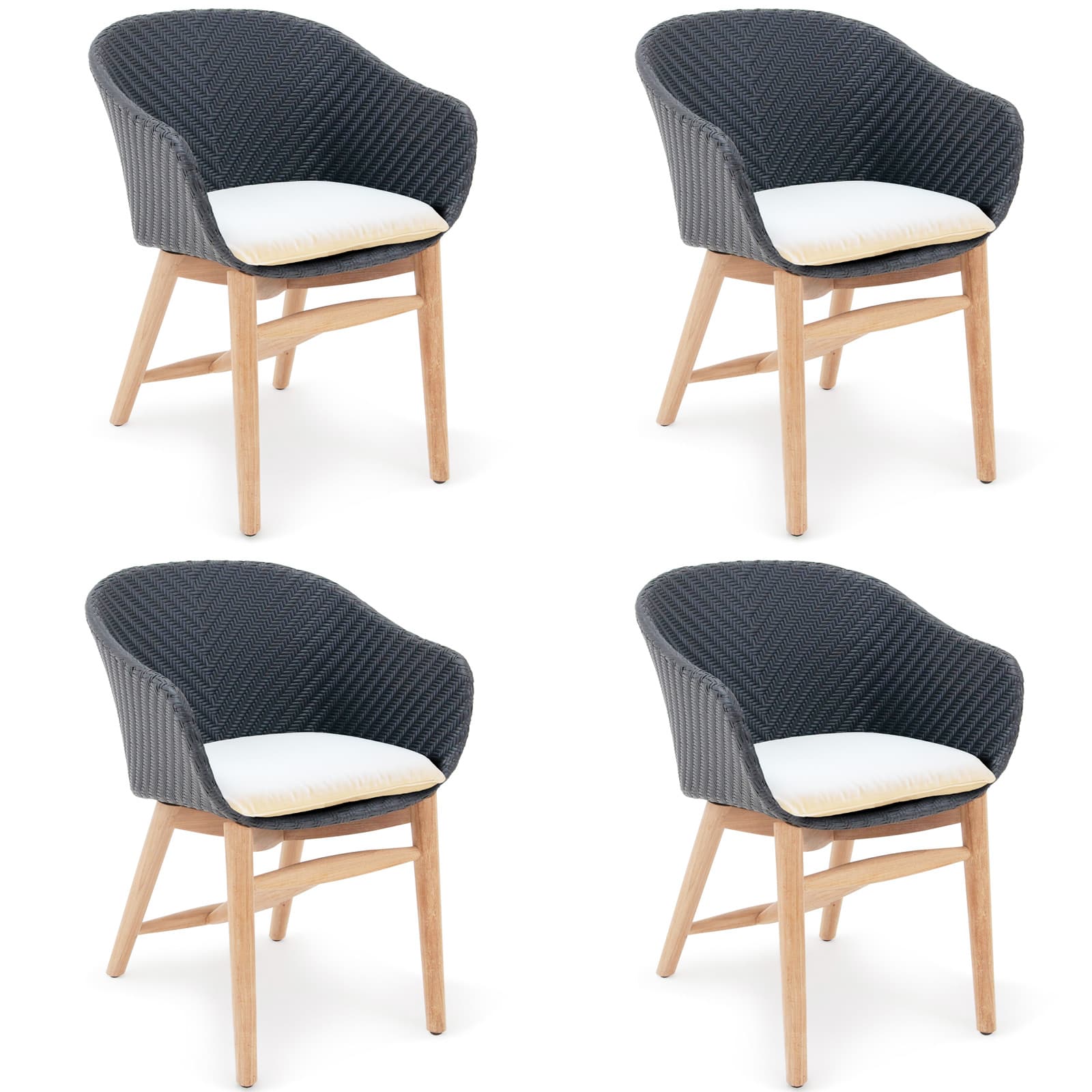 foto del prodotto cuscino per sedile milano torino set di 4 cuscini bianchi 60x60x7cm