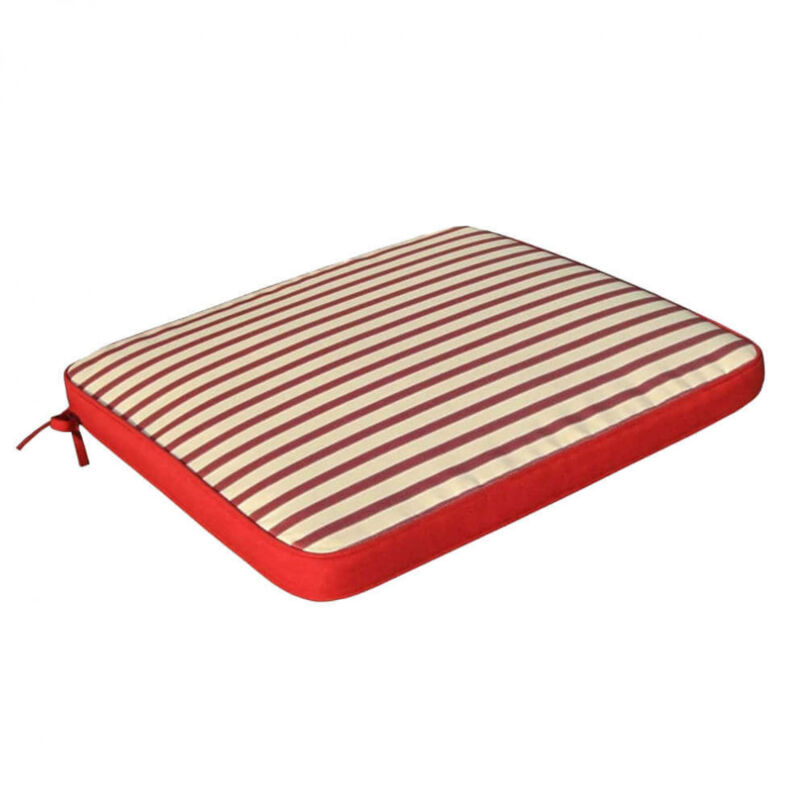 foto del prodotto cuscino per seduta idrorepellente 40x40 in poliestere cm 40x40x4 hank colore rosso