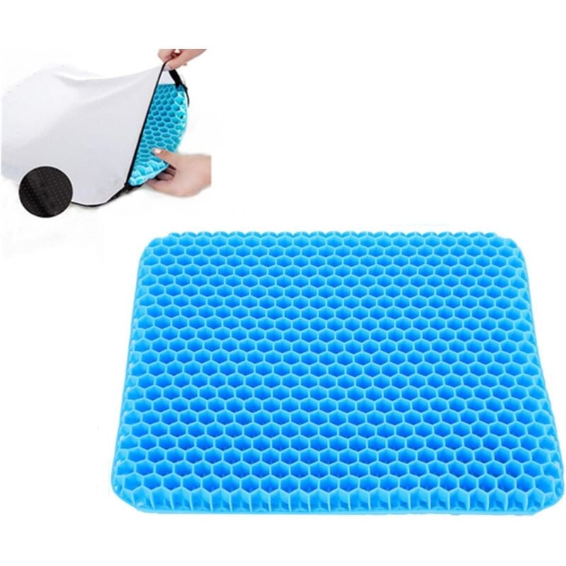 foto del prodotto cuscino per seduta in gel, antidecubito, con rivestimento antiscivolo, per alleviare la pressione su sedie a rotelle sedili auto sedie da ufficio, 40