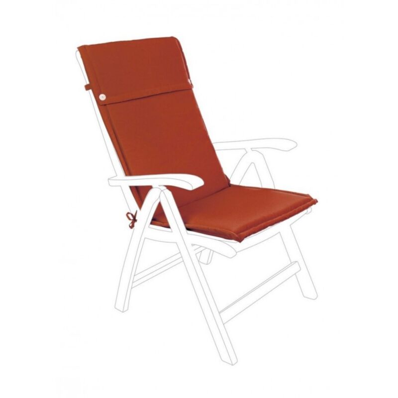 foto del prodotto cuscino poly da esterno con schienale alto rosso arancio