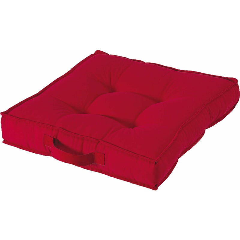 foto del prodotto cuscino quadrato in cotone imbottito 50x50 cm con maniglia living red