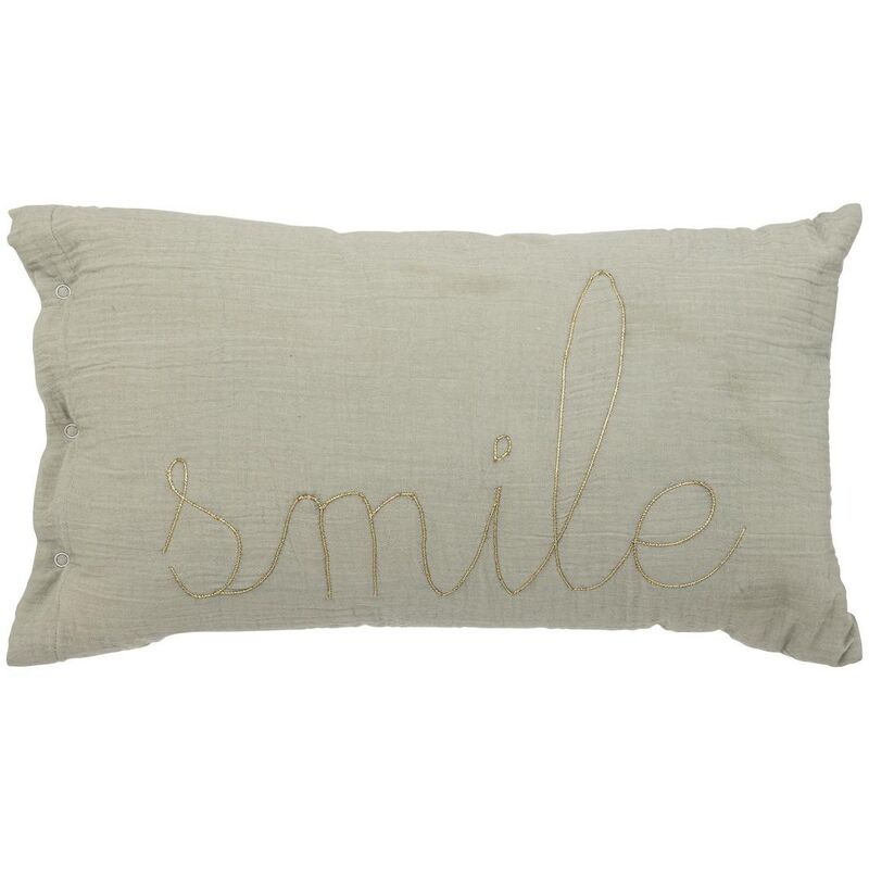 foto del prodotto cuscino rettangolare lili in garza di cotone 50x30cm verde atmosphera cr ateur d int rieur