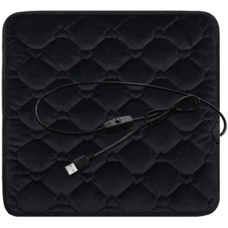 foto del prodotto cuscino riscaldante per auto usb, cuscinetto riscaldante elettrico 5v, fodera riscaldante antiscivolo per sedia, sedia da ufficio calda invernale,
