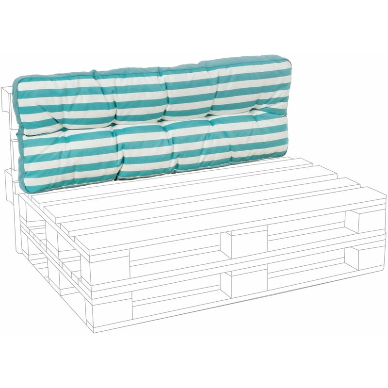 foto del prodotto cuscino schienale cm.120x45x15h righe turchese