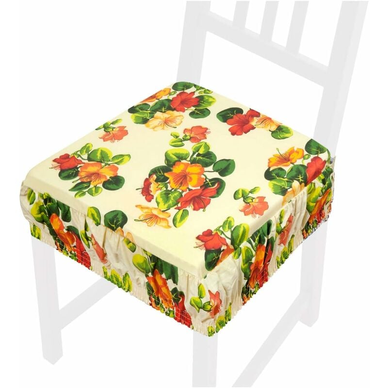 foto del prodotto cuscino sedia cotone sfoderabile lavabile fascia elastica coprisedia fiorito 100 made in italy