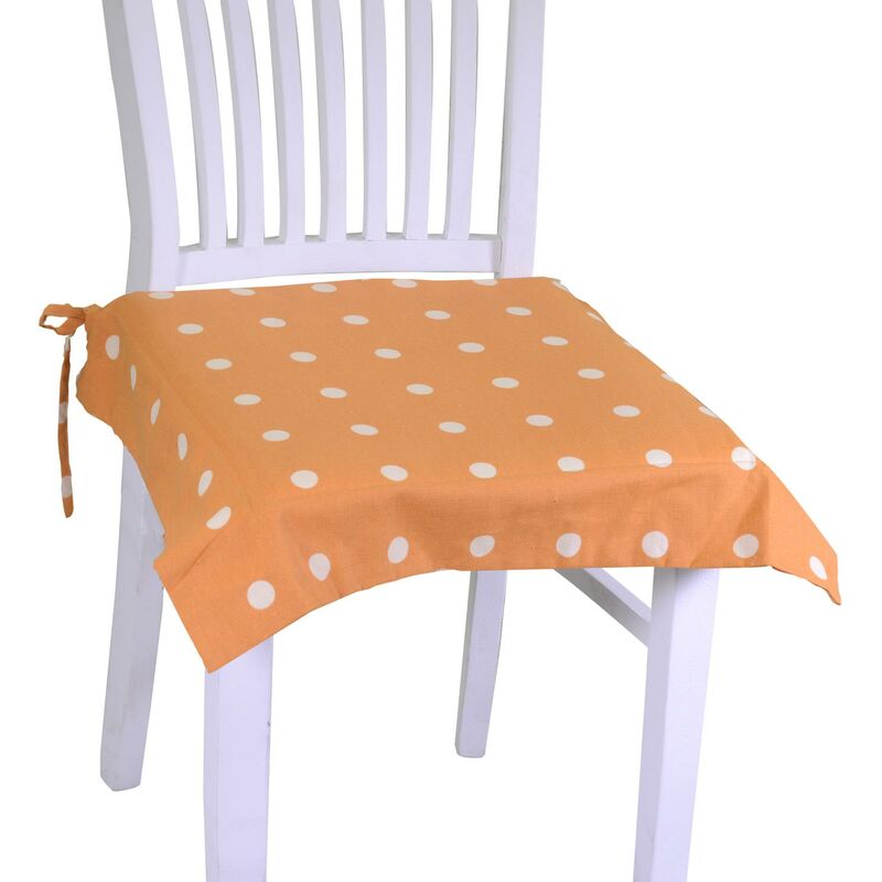 foto del prodotto cuscino sedia pop pois arancione quadrocm40x40h4