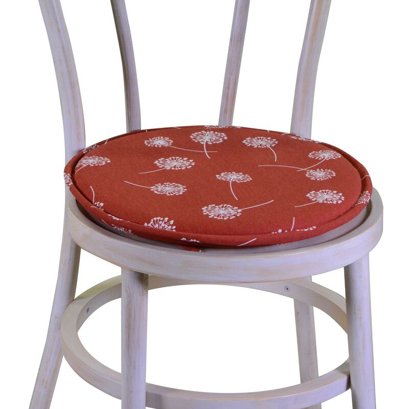 foto del prodotto cuscino sedia tessuto life rosso mattone tondo cm 40h4