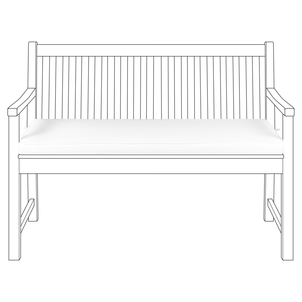 foto del prodotto cuscino seduta da panca da giardino per esterno in poliestere bianco 112 x 54 cm resistente all acqua