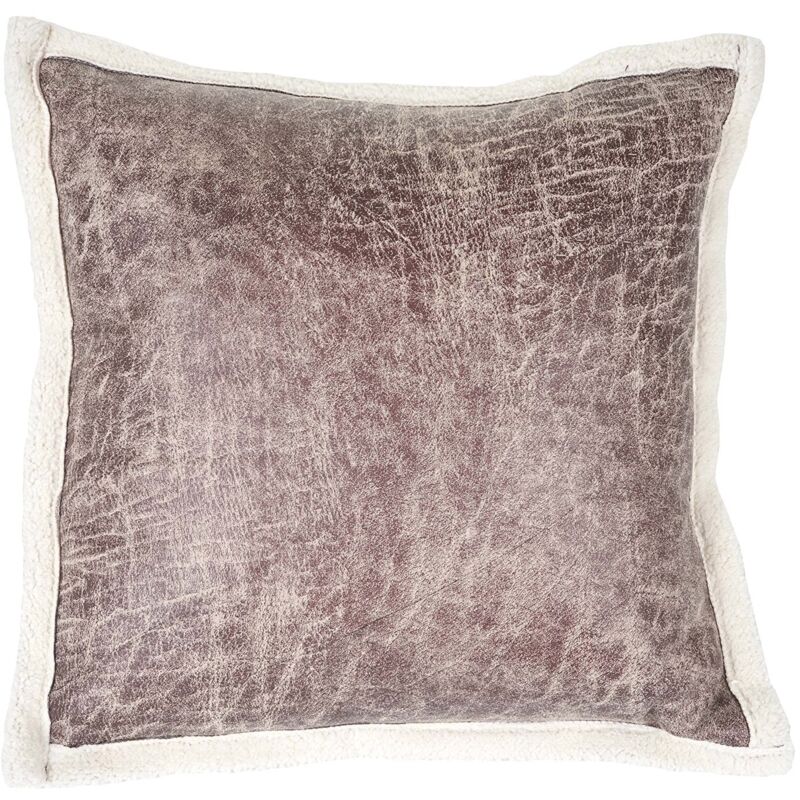 foto del prodotto cuscino sfoderabile effetto scamosciato marrone 45x45 cm deco04067