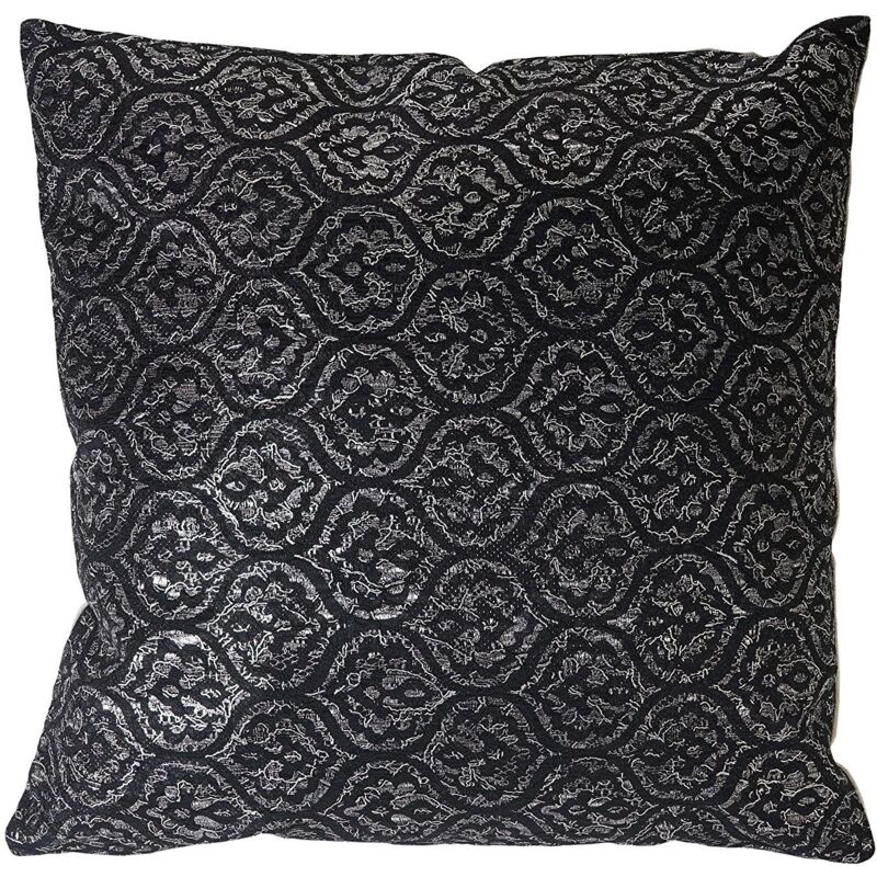 foto del prodotto cuscino sfoderabile nero grigio lucido 45x45 cm dec04071