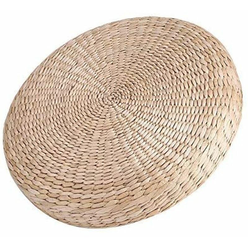 foto del prodotto cuscino tatami sgabello rotondo imbottito morbido yoga tappetino di paglia ecologico lavorato a maglia cuscino da pavimento per seduta giardino sala