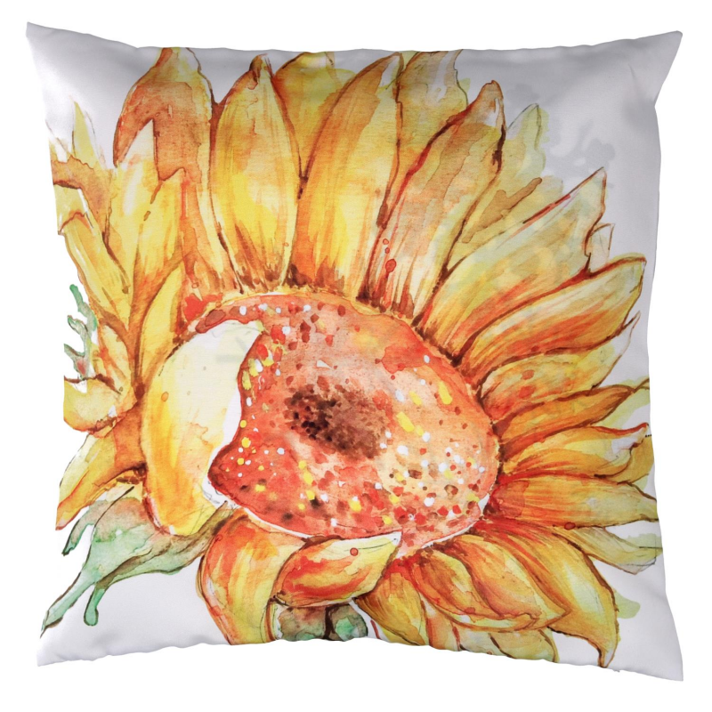 foto del prodotto cuscino tessuto con girasole bianco cm43x43